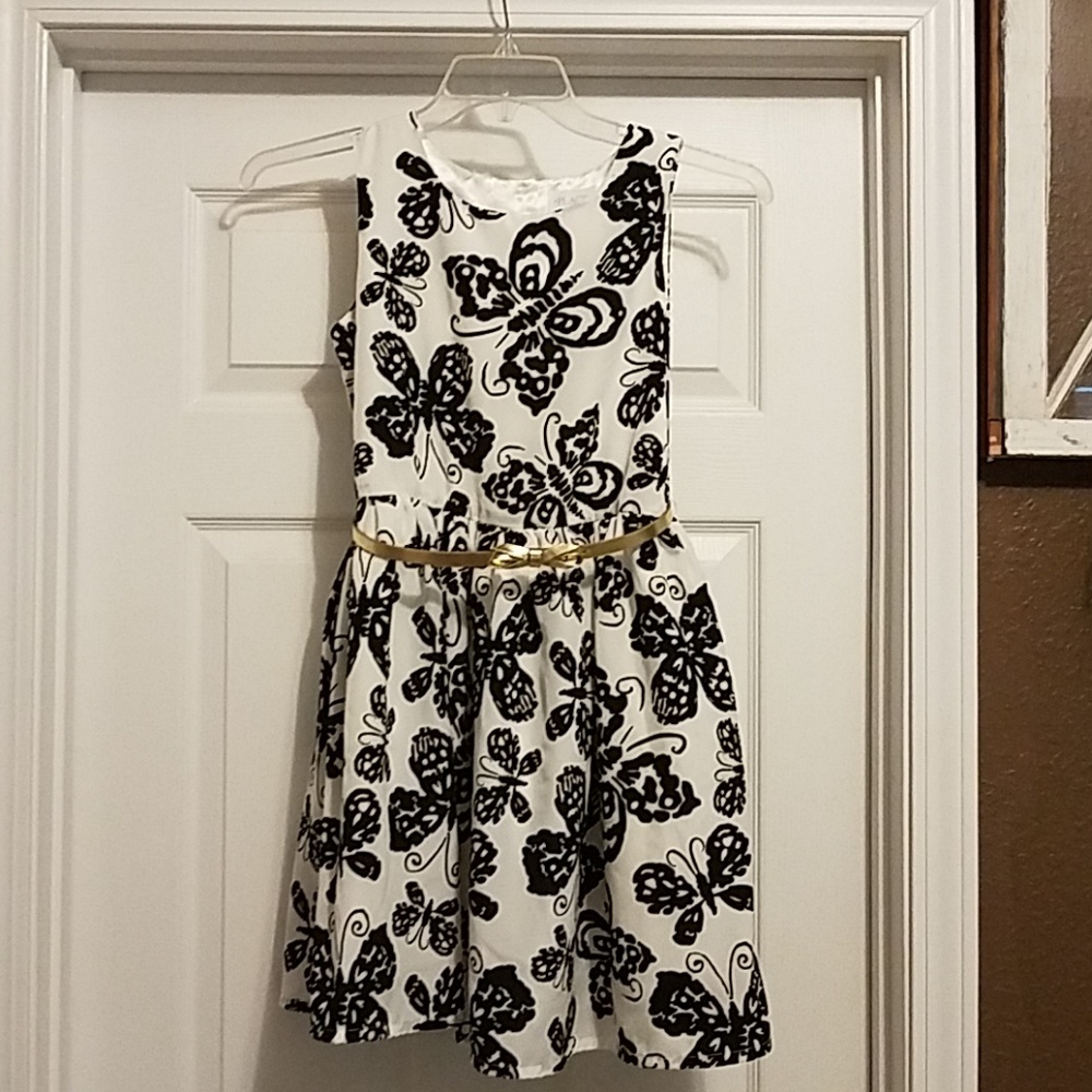 Butterfly dress with gold belt